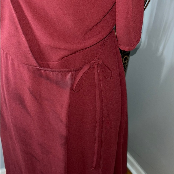 Lush Red Wrap Tie Front Mini Dress - Picture 3 of 10